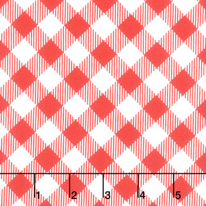 Hen House - Diagonal Gingham Red Yardage