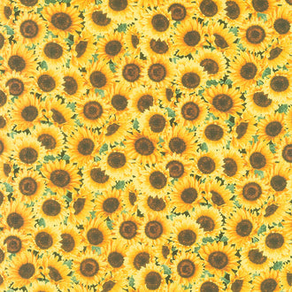 Hen House - Packed Sunflowers Yellow Yardage