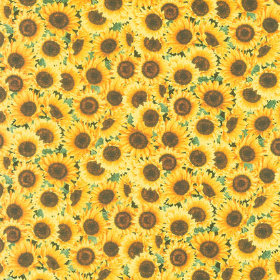Hen House - Packed Sunflowers Yellow Yardage