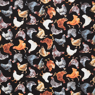 Hen House - Tossed Hens Black Yardage