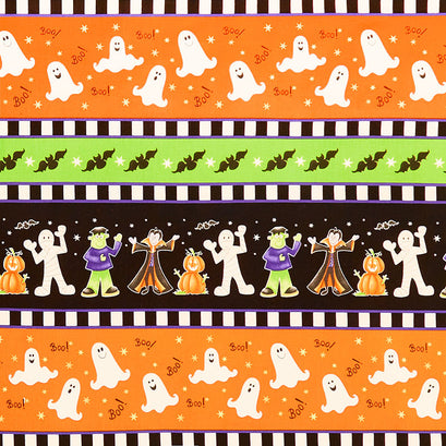 Here We Glow - Border Stripe Multi Glow in the Dark Yardage