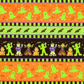 Here We Glow - Border Stripe Multi Glow in the Dark Yardage