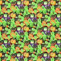 Here We Glow - Packed Faces Multi Glow in the Dark Yardage