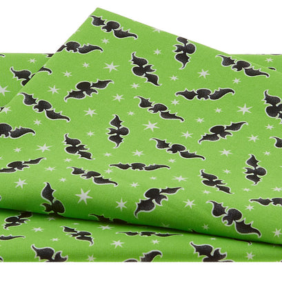 Here We Glow - Tossed Bats Green Glow in the Dark 1 Yard Cut