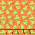 Here We Glow - Tossed Ghost Orange Glow in the Dark Yardage