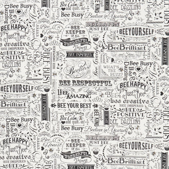 Hive Rules - Bee Words Natural Yardage