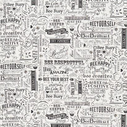 Hive Rules - Bee Words Natural Yardage