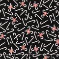 Holiday Charms - Candy Canes Onyx Metallic Yardage Primary Image