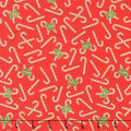 Holiday Charms - Candy Canes Red Metallic Yardage