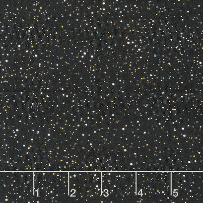 Holiday Charms - Dots Black Metallic Yardage