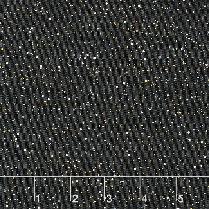 Holiday Charms - Dots Black Metallic Yardage