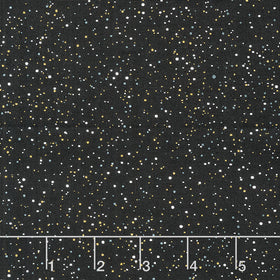 Holiday Charms - Dots Black Metallic Yardage