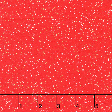 Holiday Charms - Dots Red Metallic Yardage