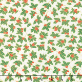 Holiday Charms - Holly Ivory Metallic Yardage