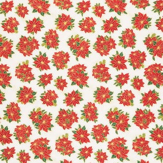 Holiday Charms - Poinsettia Holiday Metallic Yardage