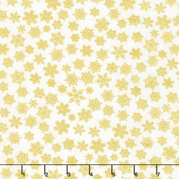 Holiday Charms - Snowflakes Ivory Metallic Yardage