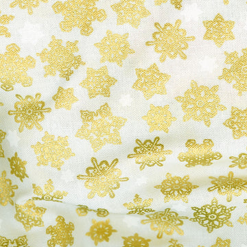 Holiday Charms - Snowflakes Ivory Metallic Yardage