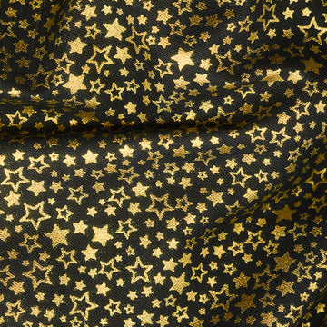 Holiday Charms - Stars Black Metallic Yardage