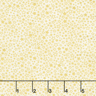 Holiday Charms - Stars Ivory Metallic Yardage
