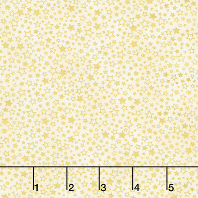 Holiday Charms - Stars Ivory Metallic Yardage