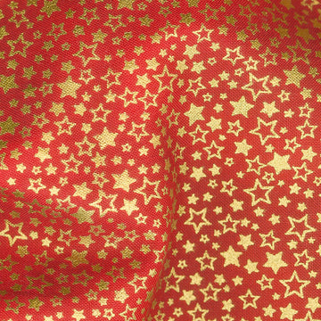 Holiday Charms - Stars Red Metallic Yardage