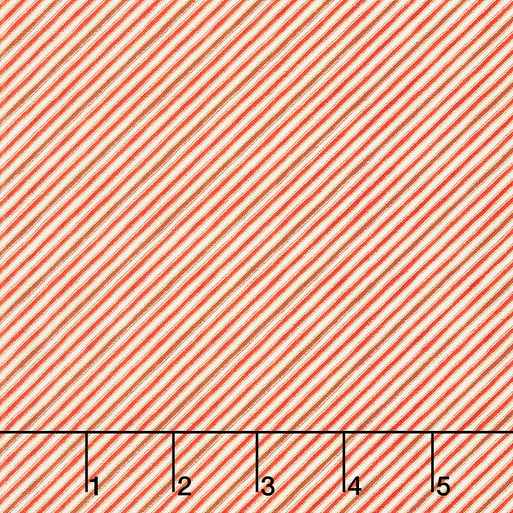 Holiday Charms - Stripe Crimson Metallic Yardage