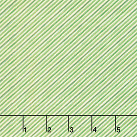 Holiday Charms - Stripe Green Metallic Yardage