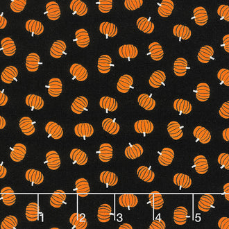 Holiday Essentials - Halloween Pumpkin Midnight Yardage
