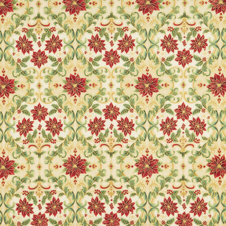 Holiday Flourish 12 - Poinsettia Holiday Metallic Yardage