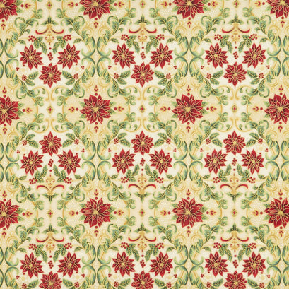 Holiday Flourish 12 - Poinsettia Holiday Metallic Yardage