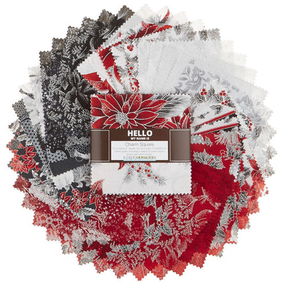 Holiday Flourish 12 Scarlet Metallic Charm Pack