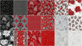 Holiday Flourish 12 Scarlet Metallic Fat Quarter Bundle