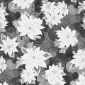 Holiday Flourish 12 - Scarlet Poinsettia Onyx Metallic Yardage