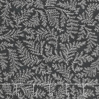 Holiday Flourish 12 - Scarlet Twig Ebony Metallic Yardage