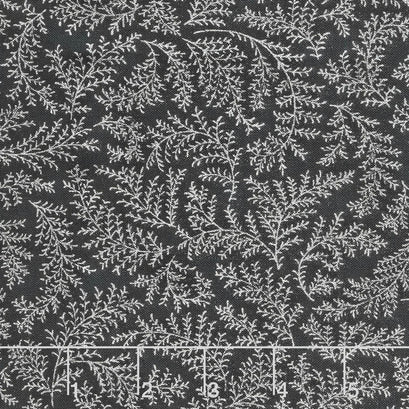 Holiday Flourish 12 - Scarlet Twig Ebony Metallic Yardage