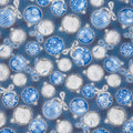 Holiday Flourish 13 - Blue Ornaments Navy Metallic Yardage Primary Image