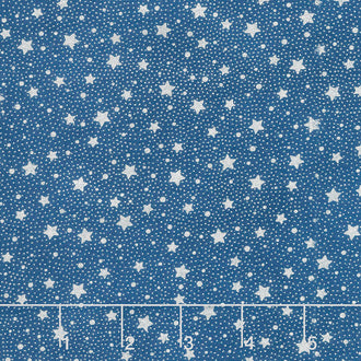 Holiday Flourish 13 - Blue Stars Navy Metallic Yardage
