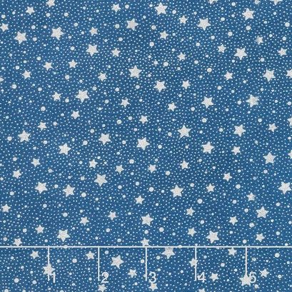 Holiday Flourish 13 - Blue Stars Navy Metallic Yardage