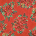 Holiday Flourish 13 - Holiday Poinsettia Bouquet Red Metallic Yardage Primary Image