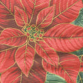 Holiday Flourish 13 - Holiday Poinsettia Bouquet Red Metallic Yardage Alternative View #1