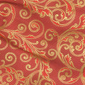 Holiday Flourish 13 - Holiday Scrolls Red Metallic Yardage Alternative View #1