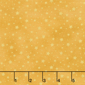Holiday Flourish 13 - Holiday Stars Gold Metallic Yardage