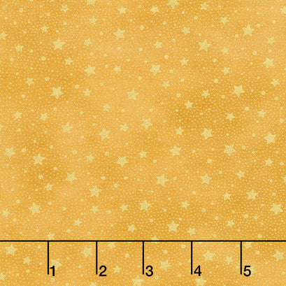 Holiday Flourish 13 - Holiday Stars Gold Metallic Yardage