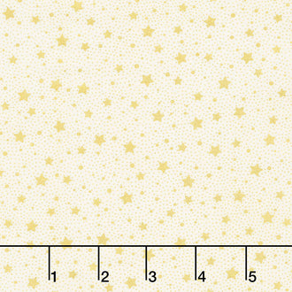 Holiday Flourish 13 - Holiday Stars Ivory Metallic Yardage