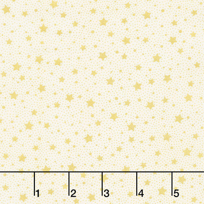 Holiday Flourish 13 - Holiday Stars Ivory Metallic Yardage