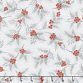 Holiday Flourish 13 - Silver Holly Berries Metallic Yardage Primary Image