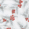 Holiday Flourish 13 - Silver Holly Berries Metallic Yardage Alternative View #1