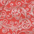 Holiday Flourish 13 - Silver Scrolls Scarlet Metallic Yardage Alternative View #1
