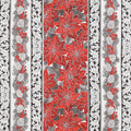 Holiday Flourish 13 - Silver Stripes Scarlet Metallic Yardage