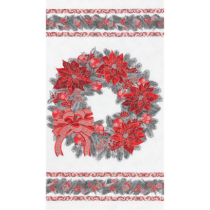 Holiday Flourish 13 - Silver Wreath Scarlet Metallic Panel